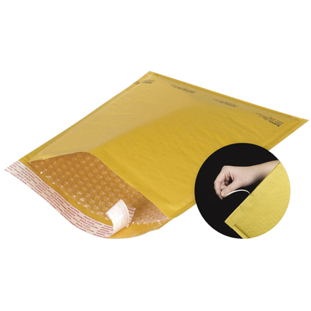 10 <span class='fraction'>1/2</span> x 16" Kraft #5 Self-Seal Bubble Mailers w/Tear Strip